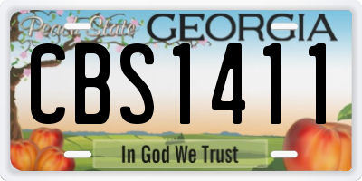 GA license plate CBS1411