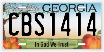 GA license plate CBS1414