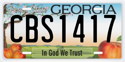 GA license plate CBS1417