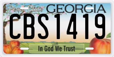GA license plate CBS1419