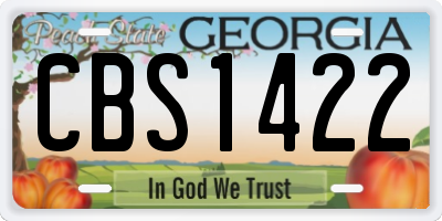 GA license plate CBS1422