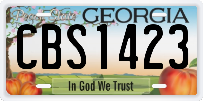 GA license plate CBS1423