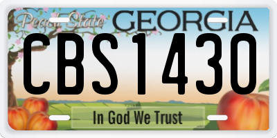 GA license plate CBS1430