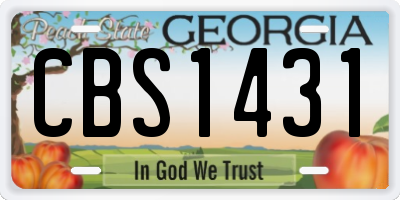 GA license plate CBS1431