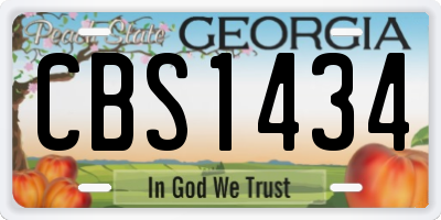 GA license plate CBS1434