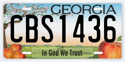 GA license plate CBS1436