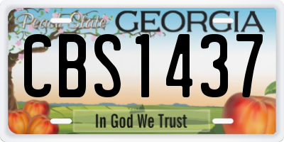 GA license plate CBS1437