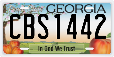 GA license plate CBS1442