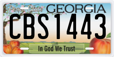 GA license plate CBS1443