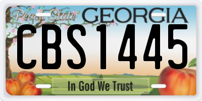 GA license plate CBS1445