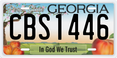 GA license plate CBS1446