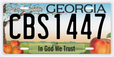 GA license plate CBS1447
