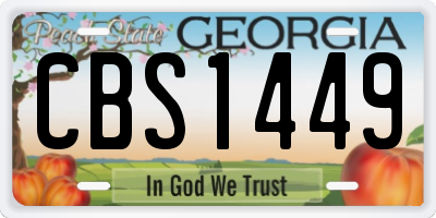 GA license plate CBS1449