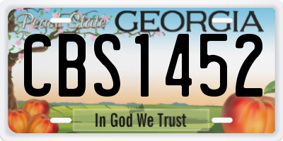 GA license plate CBS1452