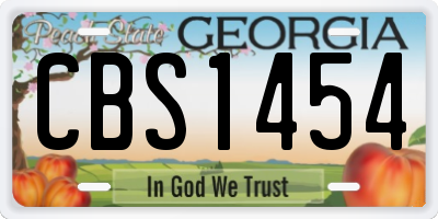 GA license plate CBS1454