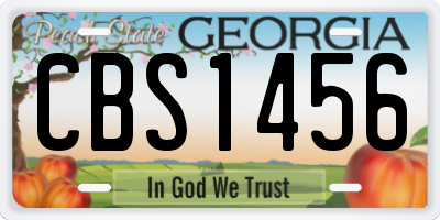 GA license plate CBS1456