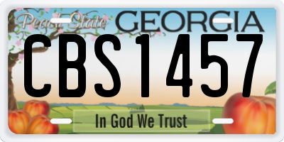 GA license plate CBS1457
