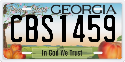 GA license plate CBS1459