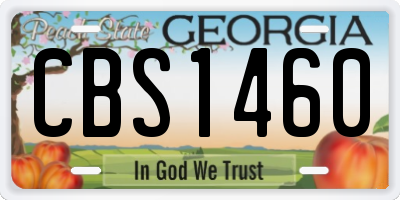 GA license plate CBS1460