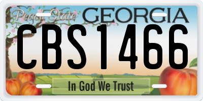 GA license plate CBS1466