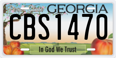 GA license plate CBS1470