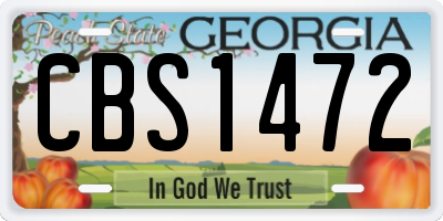 GA license plate CBS1472