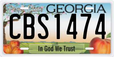 GA license plate CBS1474