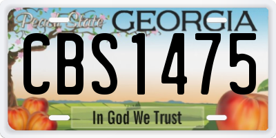 GA license plate CBS1475