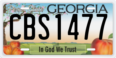 GA license plate CBS1477