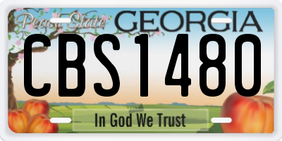GA license plate CBS1480