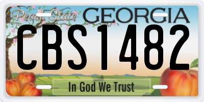 GA license plate CBS1482