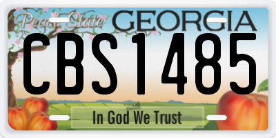 GA license plate CBS1485