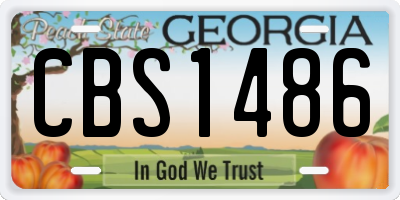 GA license plate CBS1486