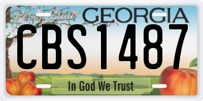 GA license plate CBS1487