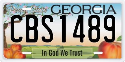 GA license plate CBS1489