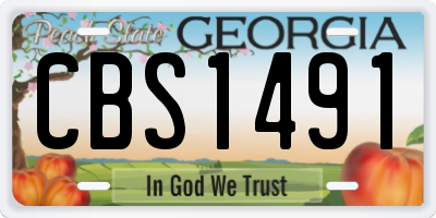 GA license plate CBS1491