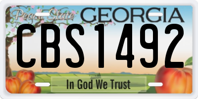 GA license plate CBS1492