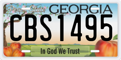 GA license plate CBS1495