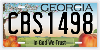 GA license plate CBS1498