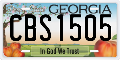 GA license plate CBS1505