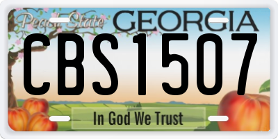 GA license plate CBS1507