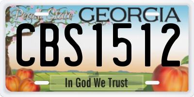 GA license plate CBS1512