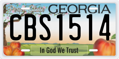 GA license plate CBS1514