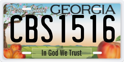 GA license plate CBS1516
