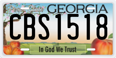 GA license plate CBS1518