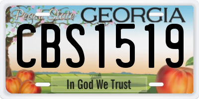 GA license plate CBS1519