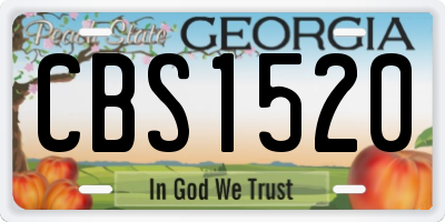 GA license plate CBS1520