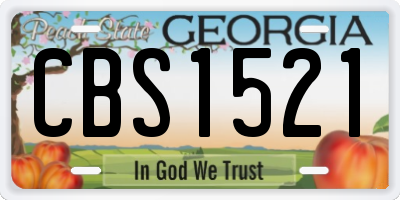 GA license plate CBS1521