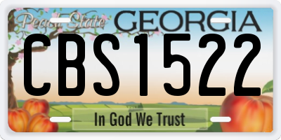 GA license plate CBS1522
