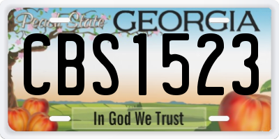 GA license plate CBS1523
